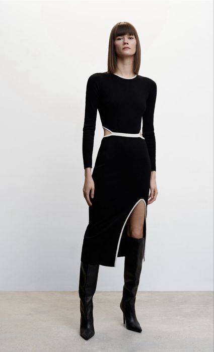 Плетена рокля с цепки Mango