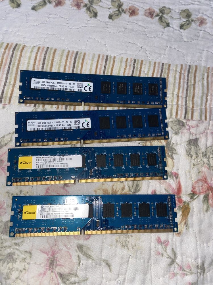 Memorii RAM DDR3 4x4GB 1600MHz – 16GB total, perfect funcționale