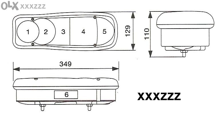 1 бр. ЛЕД LED задни стопове светлини 12-24V за камион бус Тир