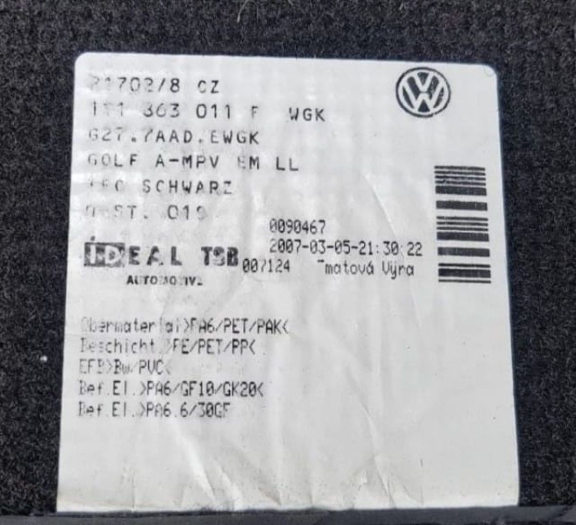 Presuri autoUn set Audi A3 Un set VW Touran Tiguan Passat Originale  i