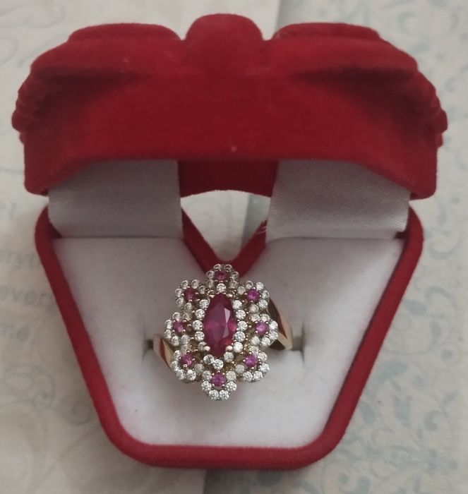 Inel aur 14k rubin