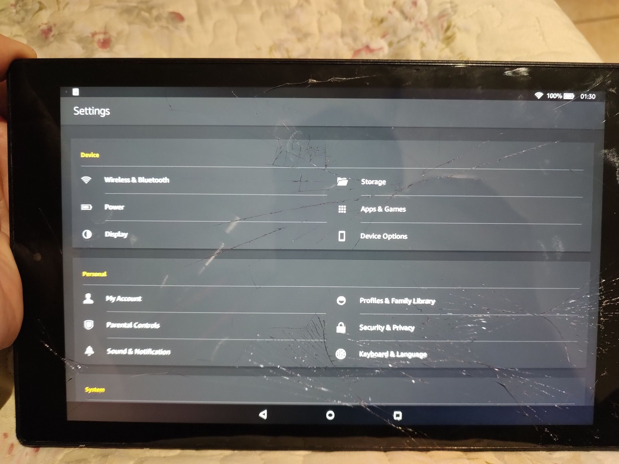Amazon-tableta (are display fisurat)