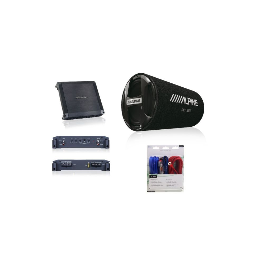 Pachet Subwoofer ALPINE SWT-12S4 + Statie BBX-T600 + Kit de cabluri