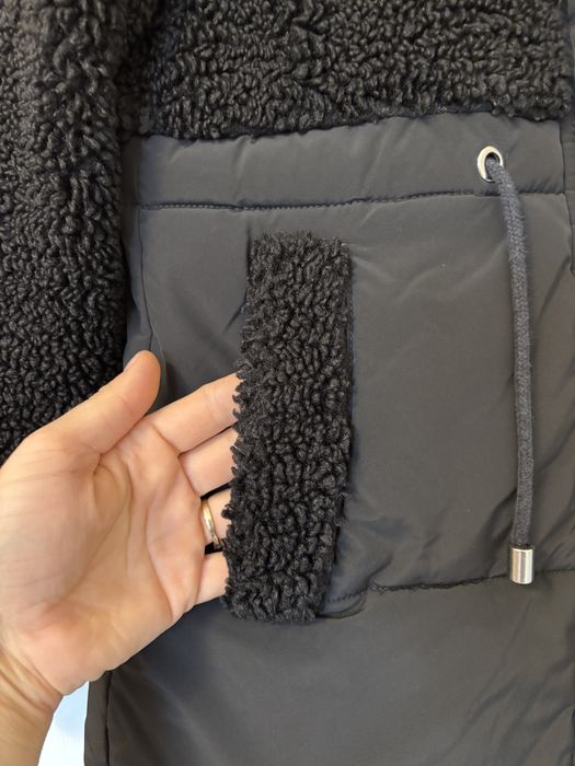 Дамско черно яке с каракул