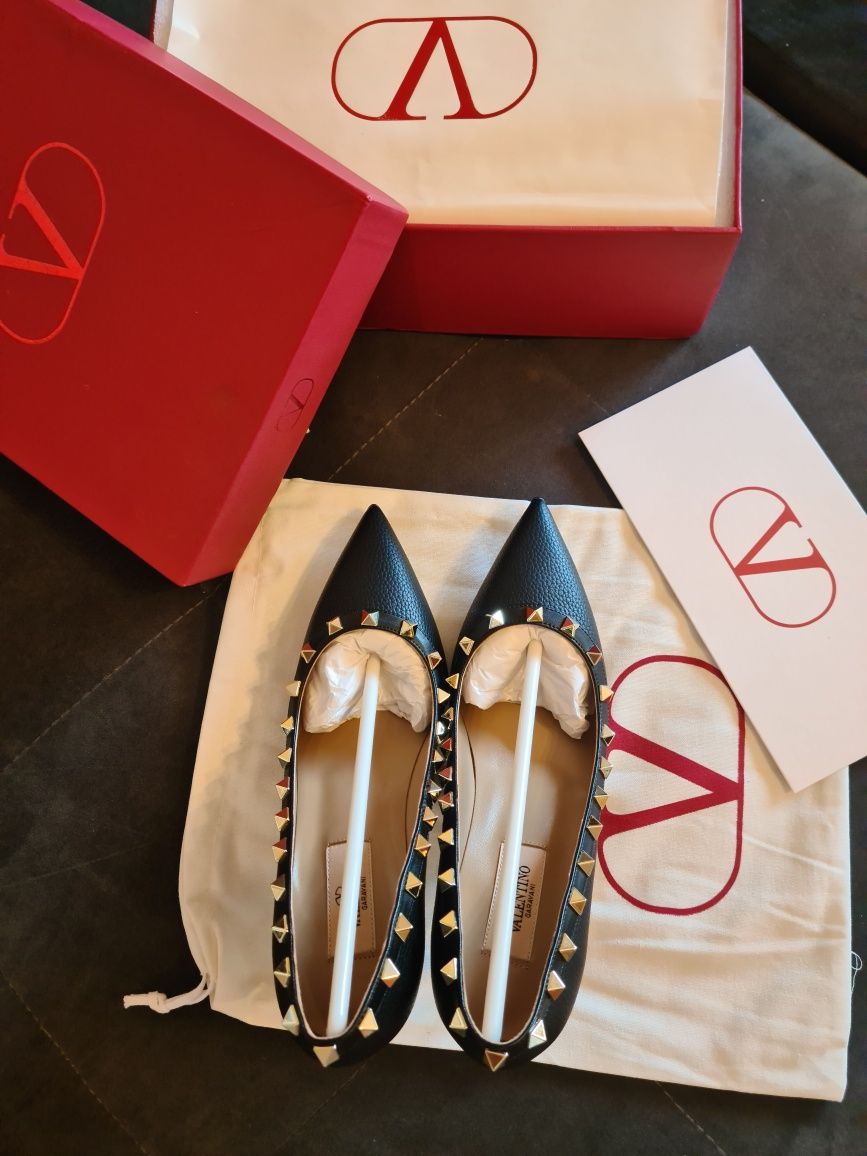 Pantofi Vale*tino Garavani - size 38,39/toc 10 cm/piele nat(Louboutin)