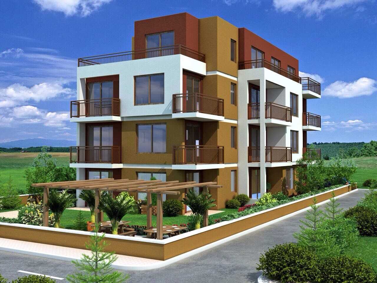 Тристаен апартамент в нова жилищна сграда без такса поддръжка в Равда
