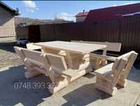 Mobilier  gradina masa cu băncuțe scaune lemn terasă bar