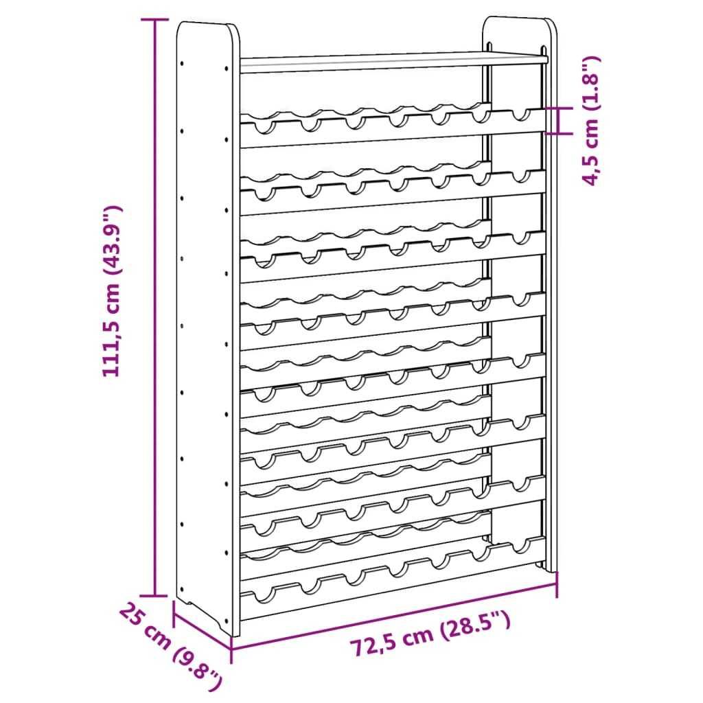 OFERTA Suport sticle vin/raft vin, 72,5x25x111,5cm lemn masiv pin NOU