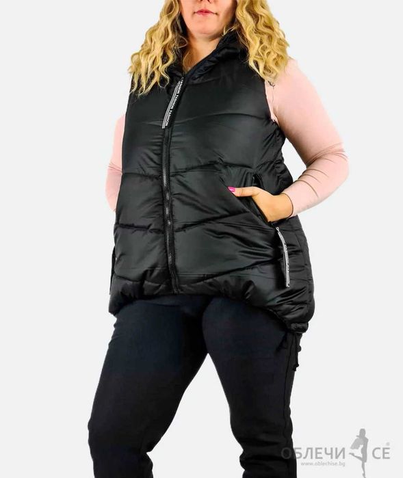 Дамски елек в големи размери /черен/