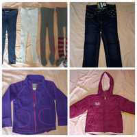 Lot haine fete toamna/primavara 104 (blugi, colanti, fleece, geaca)