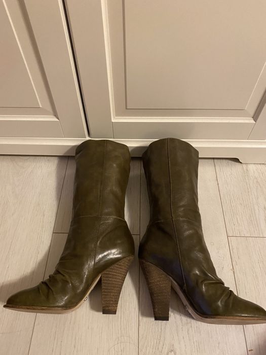 cizme-dama Buffalo London,marimea 39,piele naturala,kaki