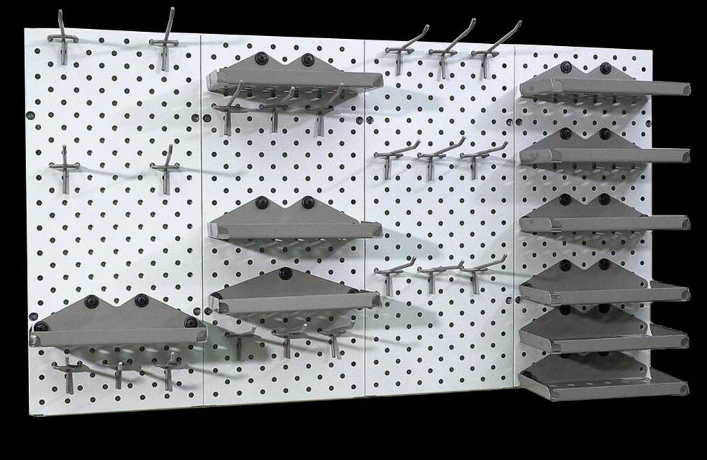 Teshilgan panel, перфопанель, do'konda ilgaklar uchun panel