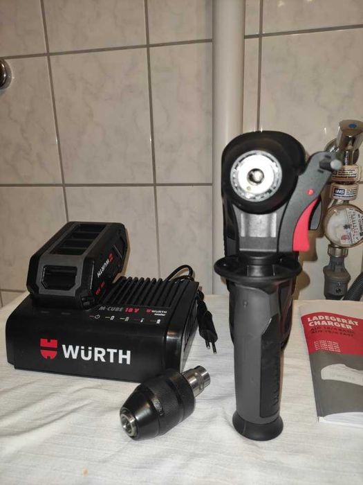 Würth Rotopercutor SDS Plus cu 2 acumulatori 5 Ah,încărcător rapid.