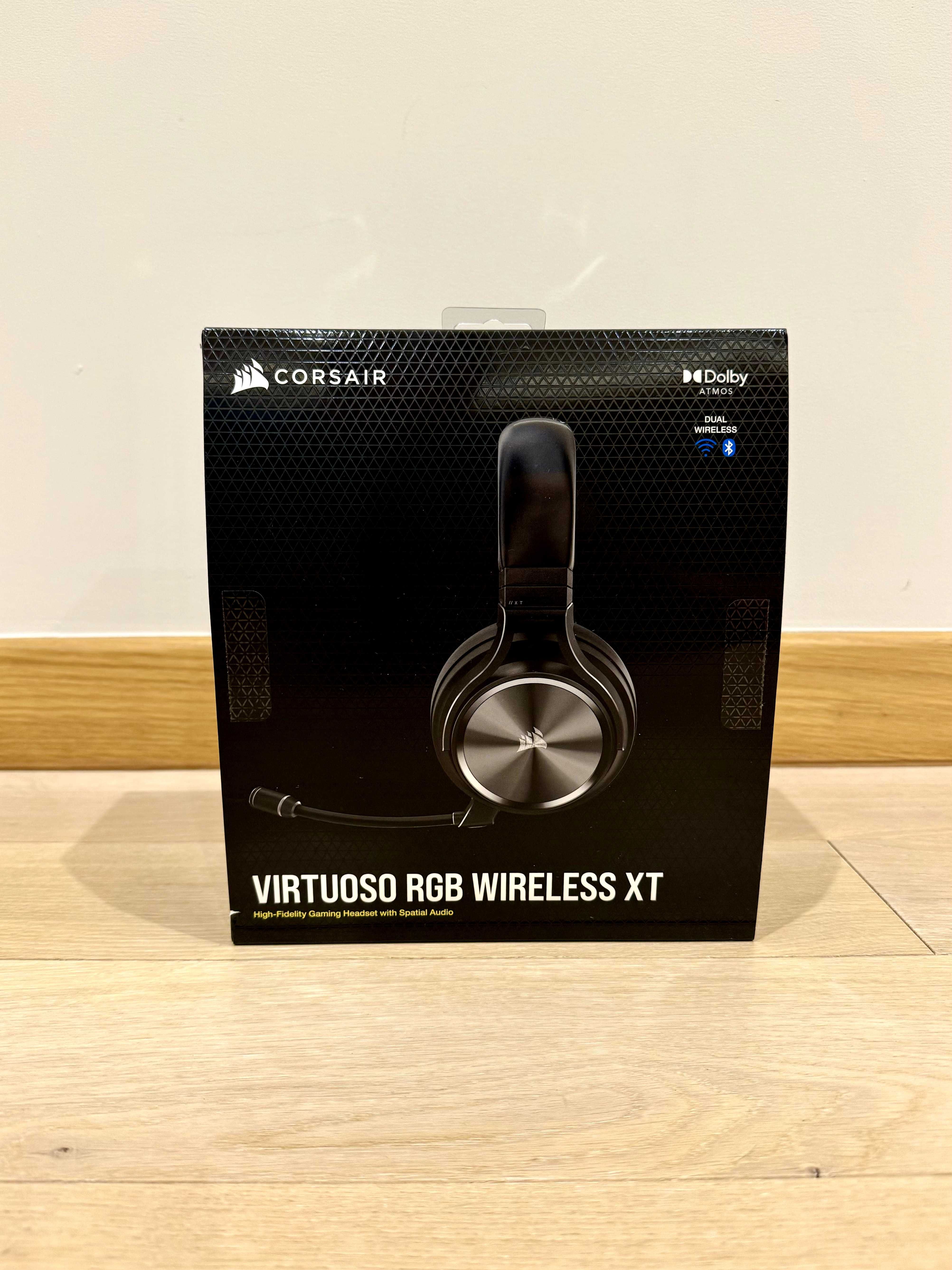 Casti gaming Corsair Virtuoso Wireless XT, Iluminare RGB, Negru