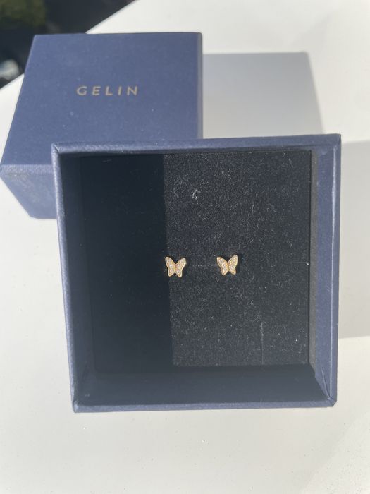 Cercei noi din aur cu diamante