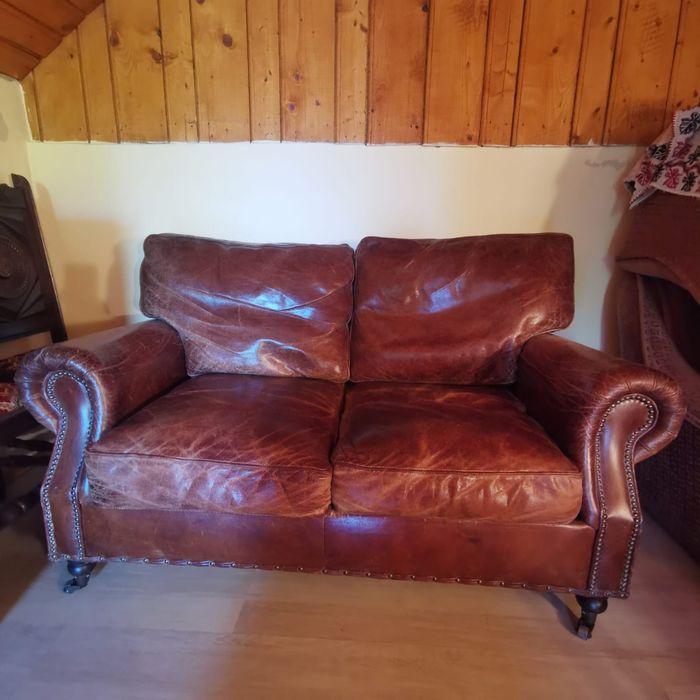 Canapea 2 locuri din piele naturala   Timothy Oulton Halo Balmoral