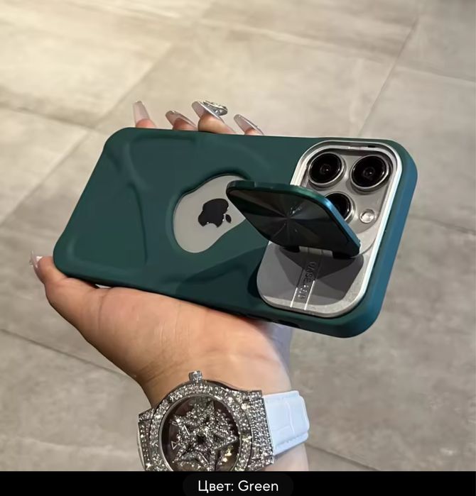 Модерен магнитен калъф с отвор за лого за iPhone 13 Pro