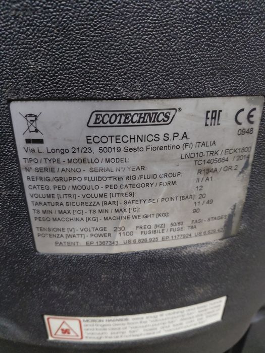 Станция/Машина за зареждане на климатици R134A Ecotechnics eck1800