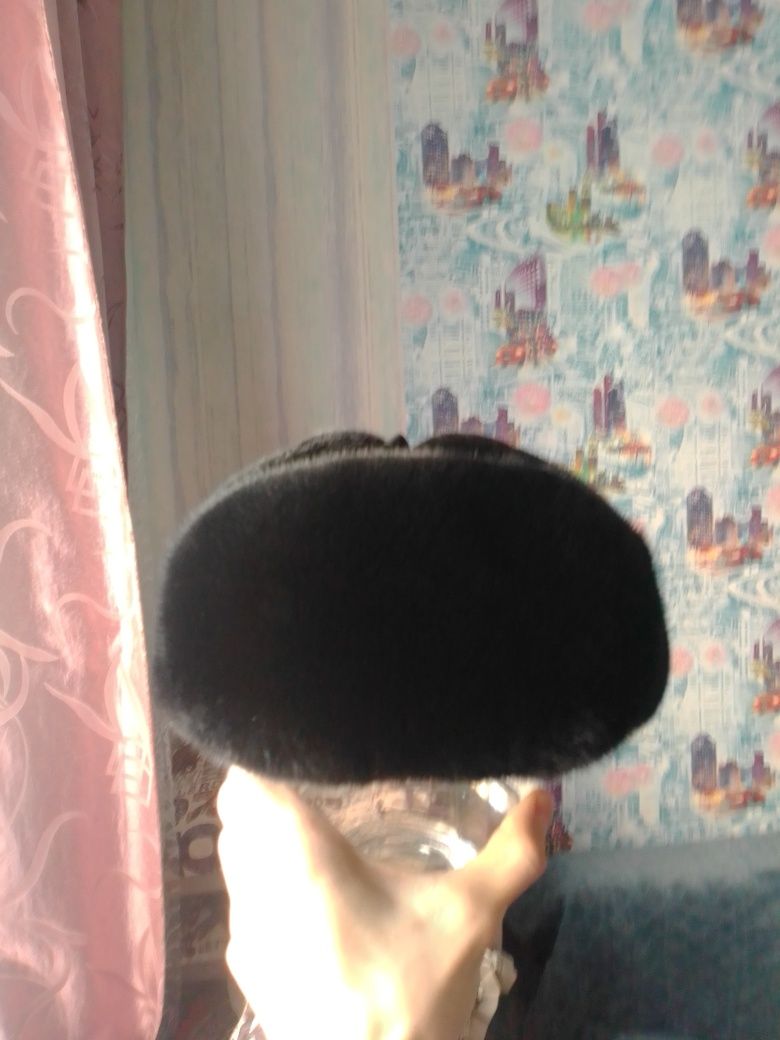 Норковая шапка ушанка Blacklama