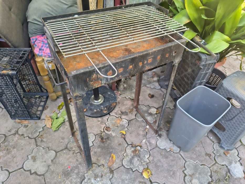Grătar grădină cu grilaj metalic