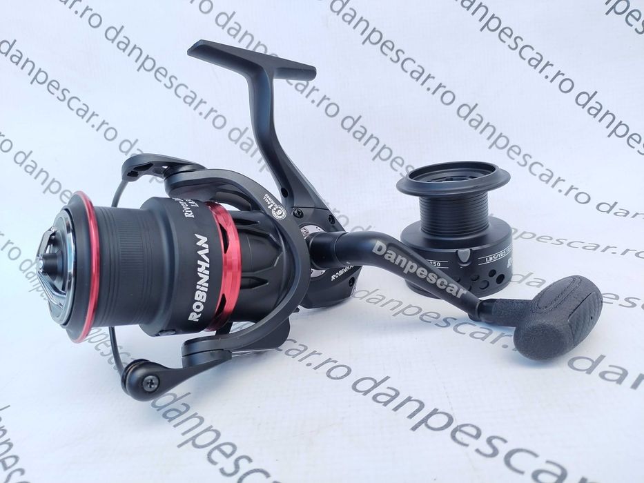 SET 2 Mulinete Feeder ROBINHAN RIVER MONSTER LA5000 tambur Long Cast