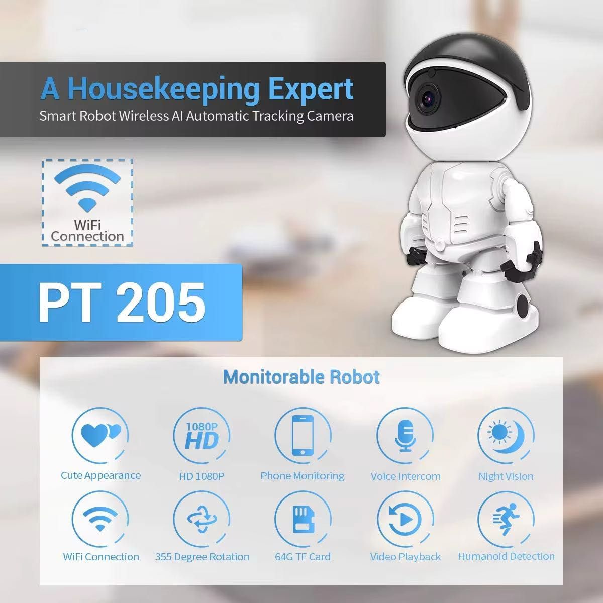 Camera robot de supraveghere video cu wifi