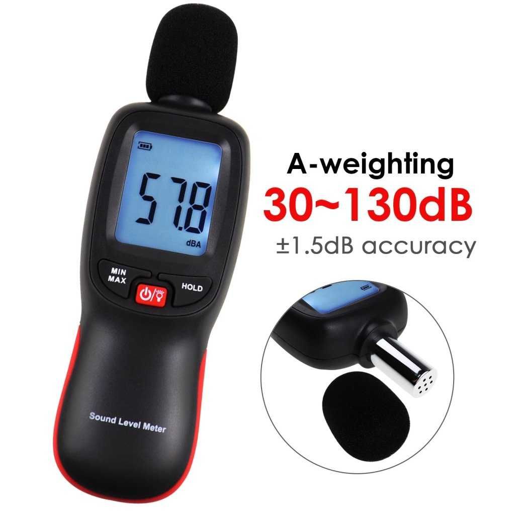 Уред за измерване нивото на звука 30 ~ 130dBA, шумомер
