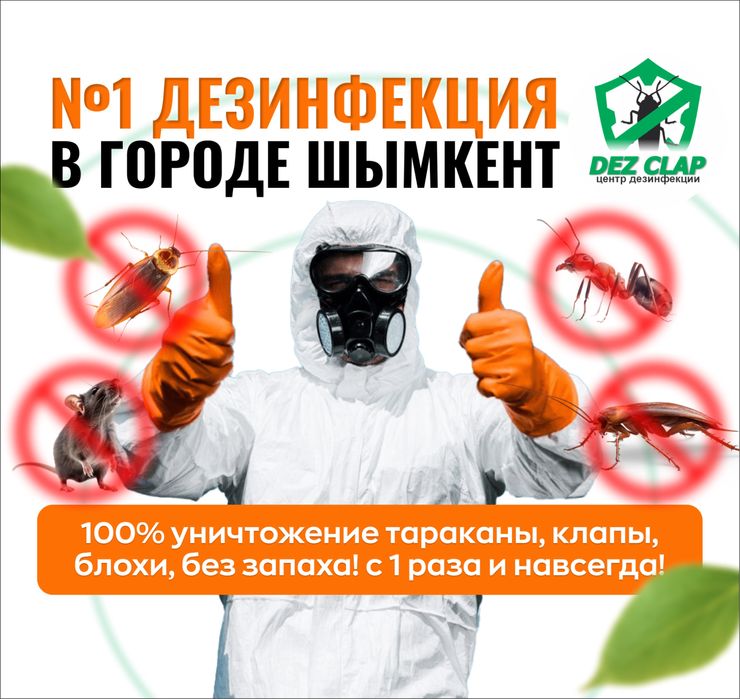 Дезинфекция, Дизинфекция, Шымкент без запаха, тараканы, клапы, кандала