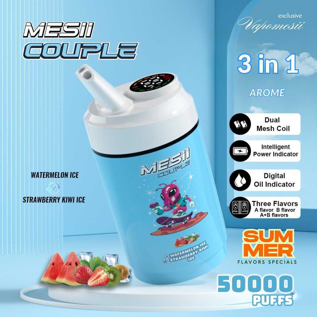 Vape Noul MESII 3IN 1 50.000 Puffuri Display Nivel Baterie si Aroma !