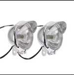 Set Proiectoare crom cromate nichel lumini moto CHOPPER bobber cruiser