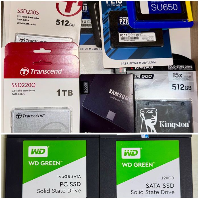 SSD и HDD, SATA 3, M2 NVME, M2 SATA III (Новые и Б/У)