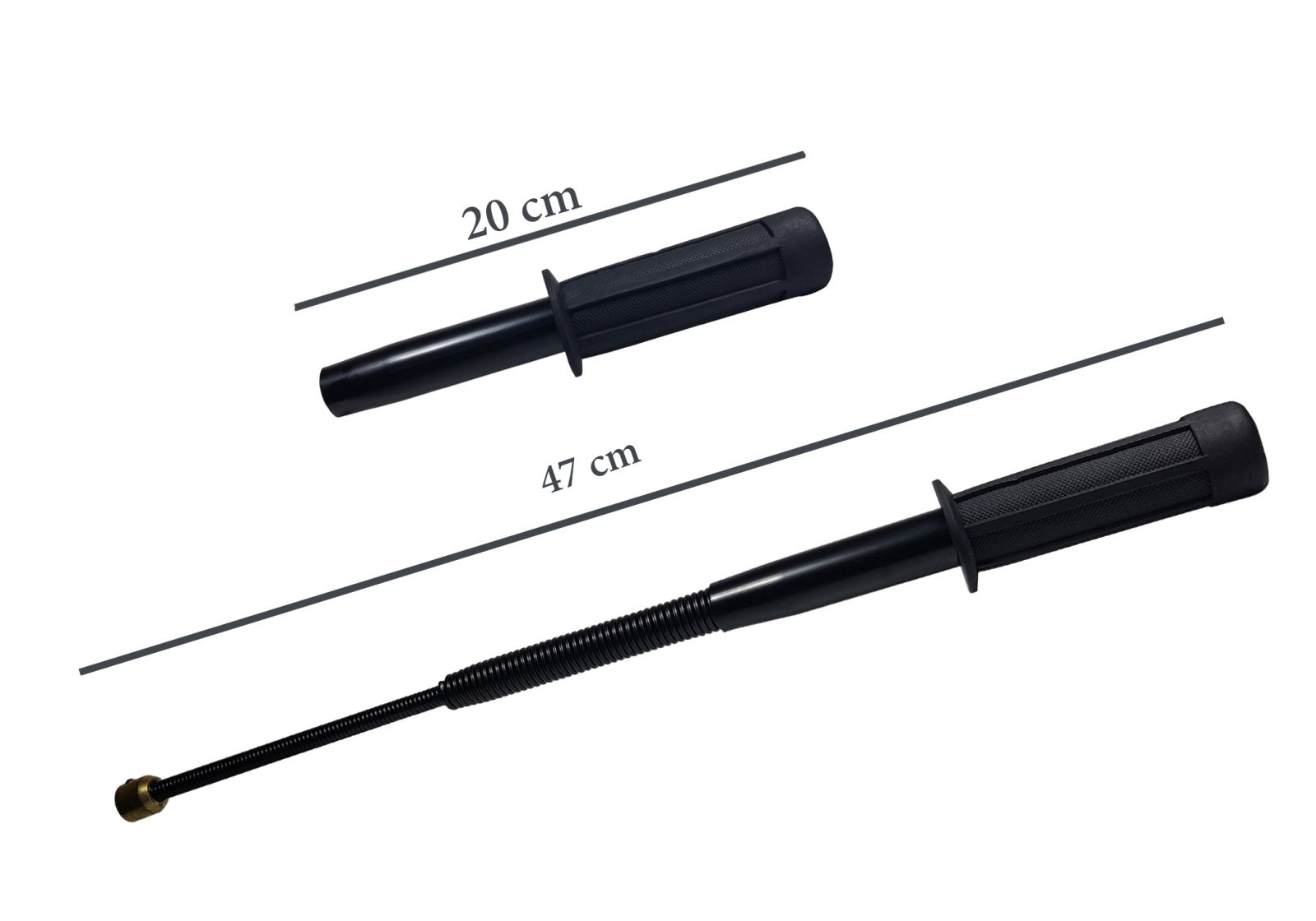 Set baston telescopic flexibil maner tip tonfa 47 cm+ box 1 cm grosime