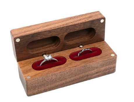 Cutie verighete stil rustic