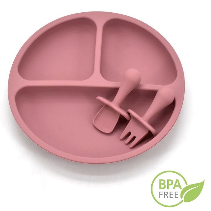 Set Complet Diversificare Bebe din Silicon, REVOSE™, Dark Pink