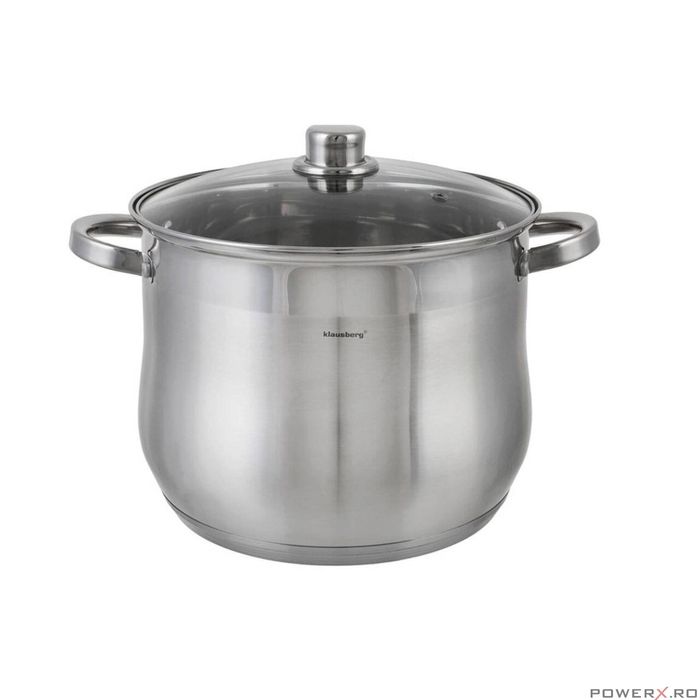 Oala din inox cu capac din sticla, 32cm, fund termic multistrat, 18.7l