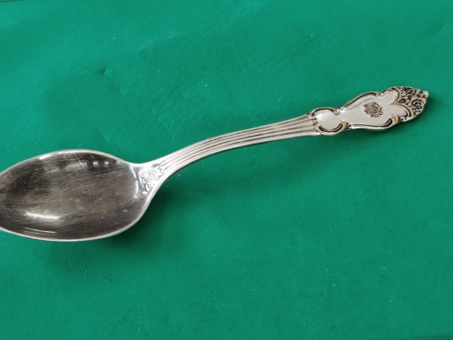 Руска посребрена лъжичка с герба на Русия