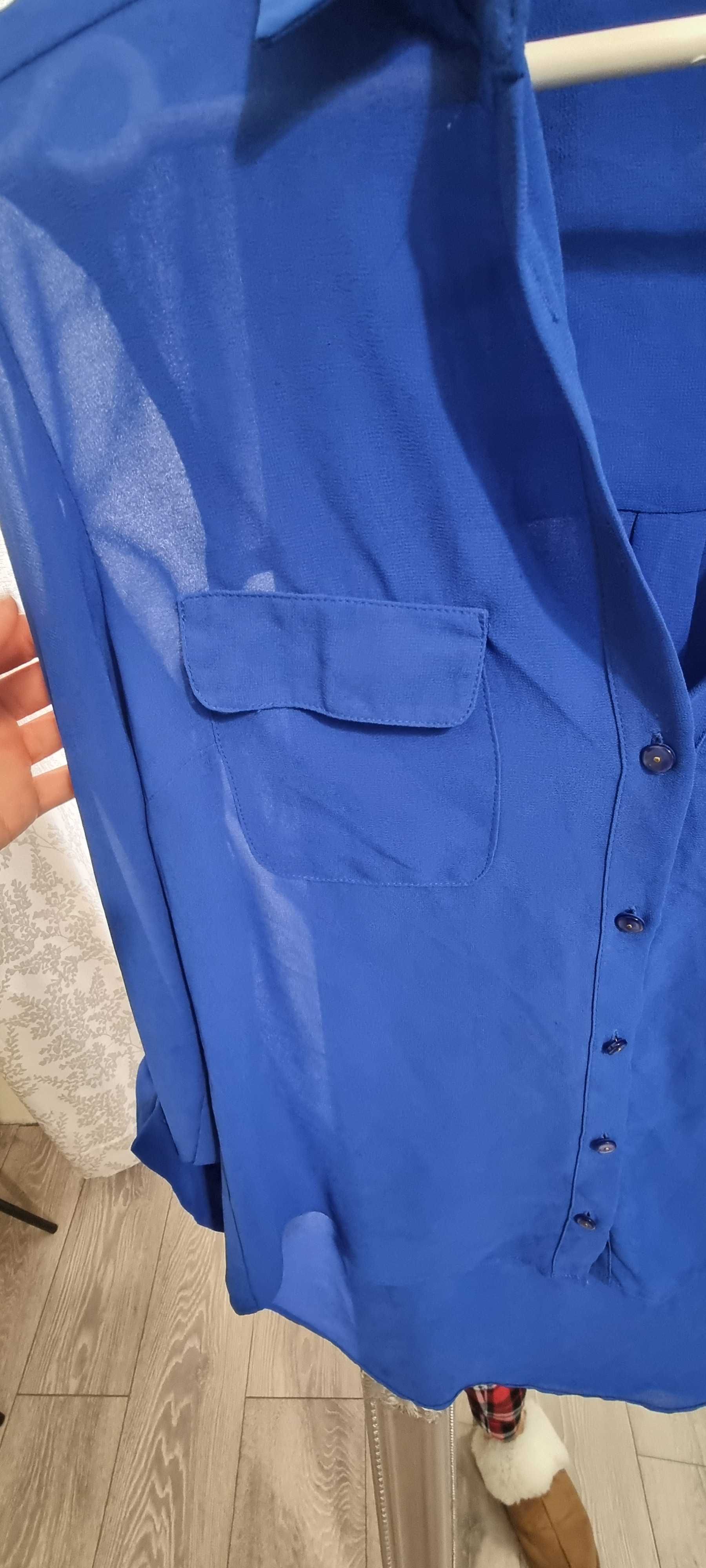 Прозираща риза в синьо