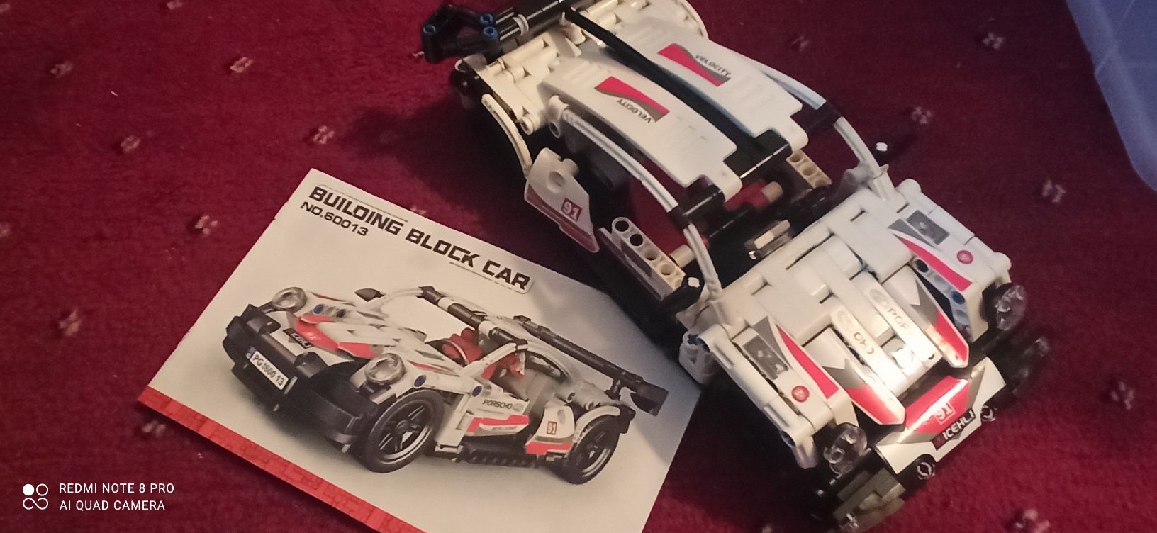 Tip Lego mașina de curse porsche alb de curse