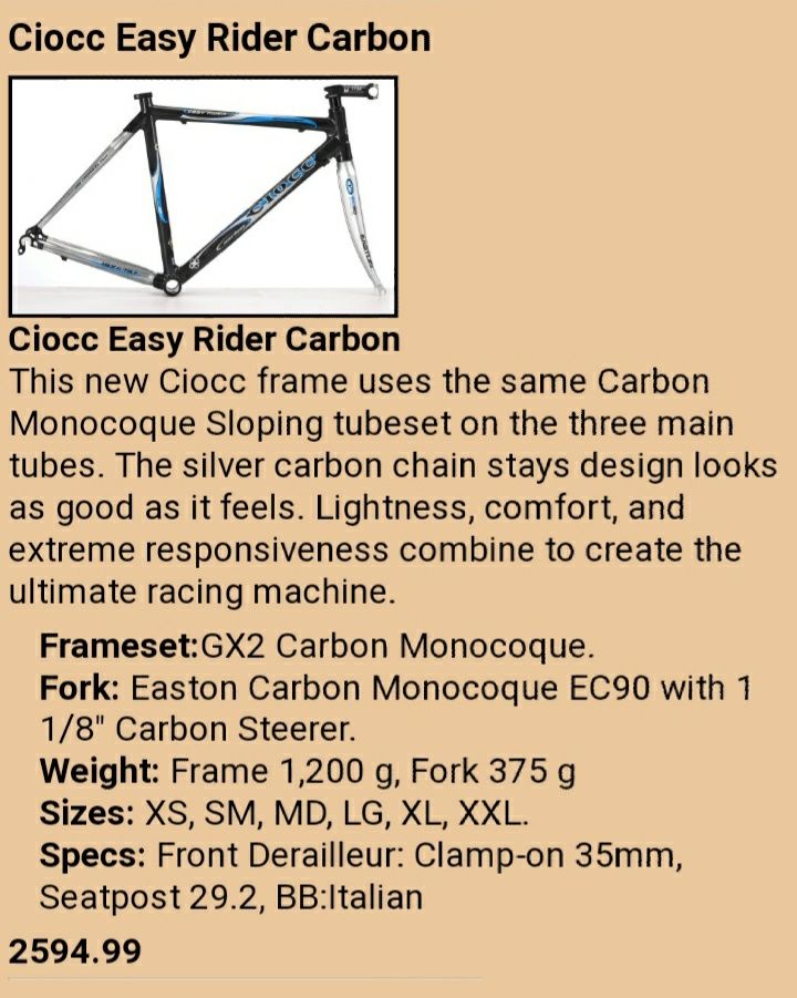 Cadru bicicleta carbon