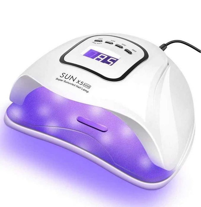 Професионална лампа за маникюр и педикюр Sun X5 Max, Бяла, UV/LED 150W