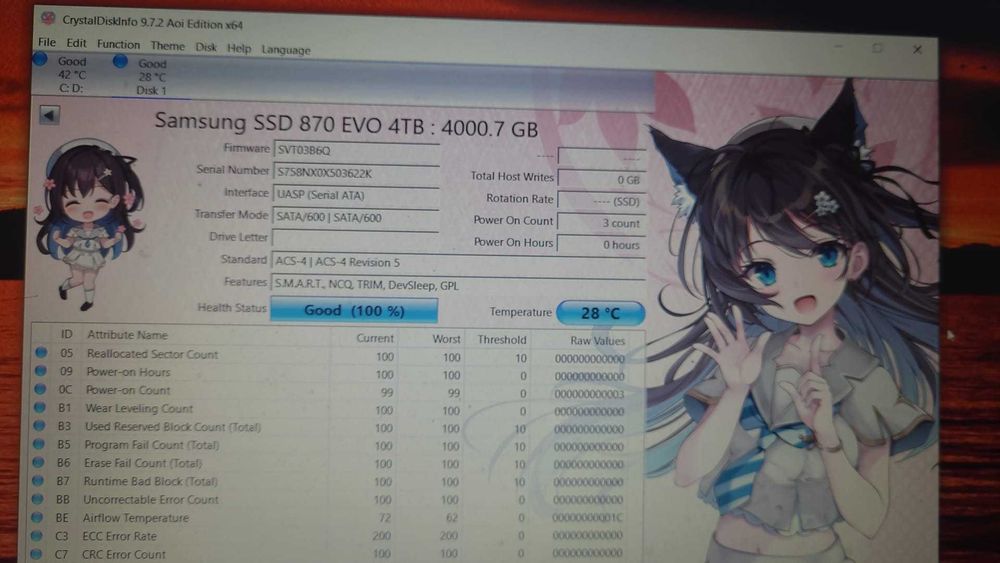 Solid State Drive (SSD) Samsung 870 EVO, de 4TB, 2.5", SATA III -nou