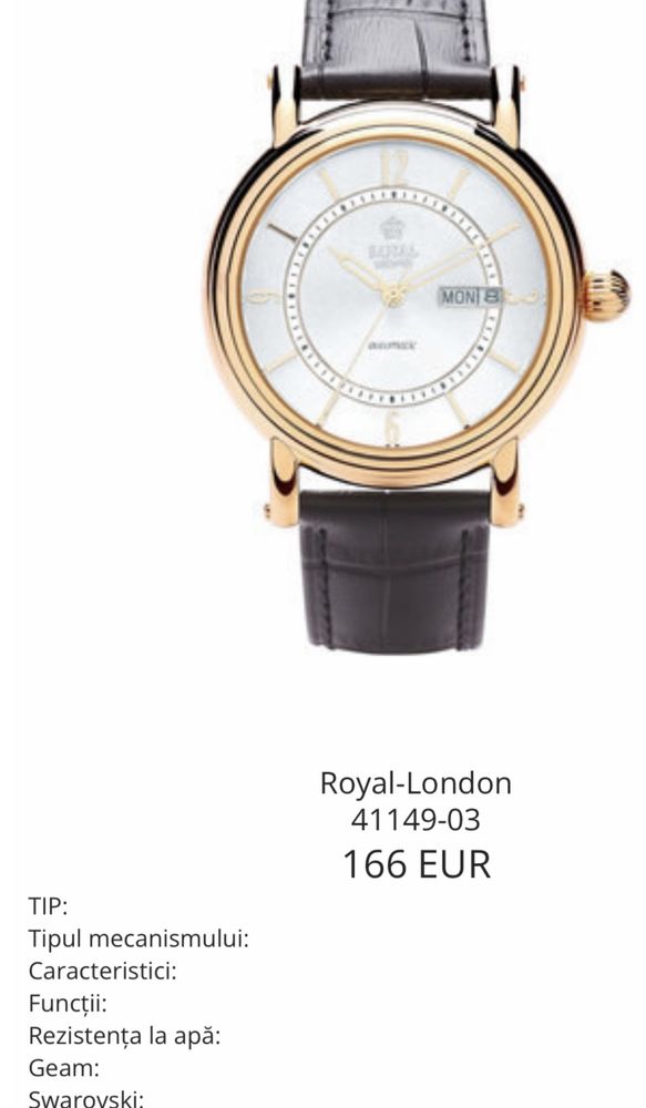 Ceas pentru bărbați Royal london /automatic  pentru piese