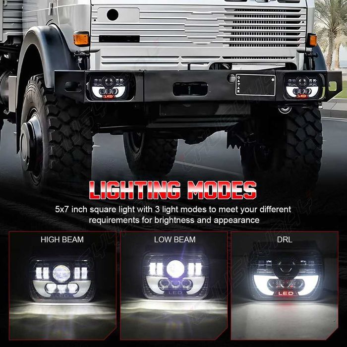Универсални LED Фарове 200W за Jeep Cherokee XJ и Jeep Wrangler Y