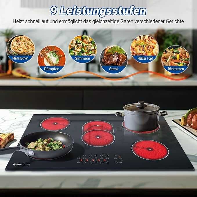 Plita vitroceramica AMZCHEF 5 zone