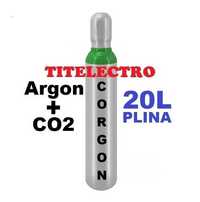 Butelie tub corgon PLINA 20 litri, amestec argon + CO2, sudura MIG-MAG