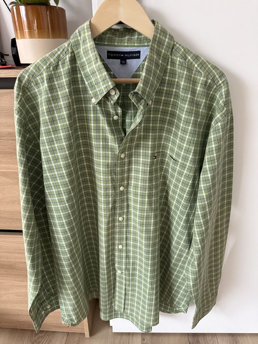 Camasa TOMMY HILFIGER Carouri Mandca Lunga Verde Barbati | Marime XXL