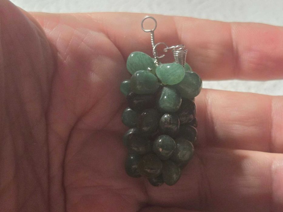 Pandativ vintage cu calcedonie verde