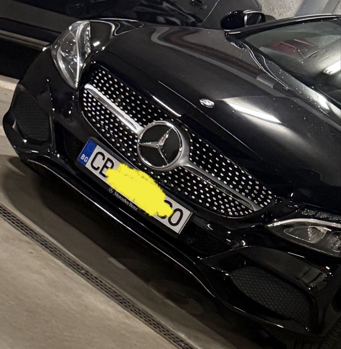 Диамантена решетка с емблема к-т за Мерцедес W205 C Class 2014 до 18
