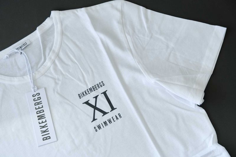 Промо BIKKEMBERGS-М и L-Оригинална бяла мъжка тениска 100% Памук