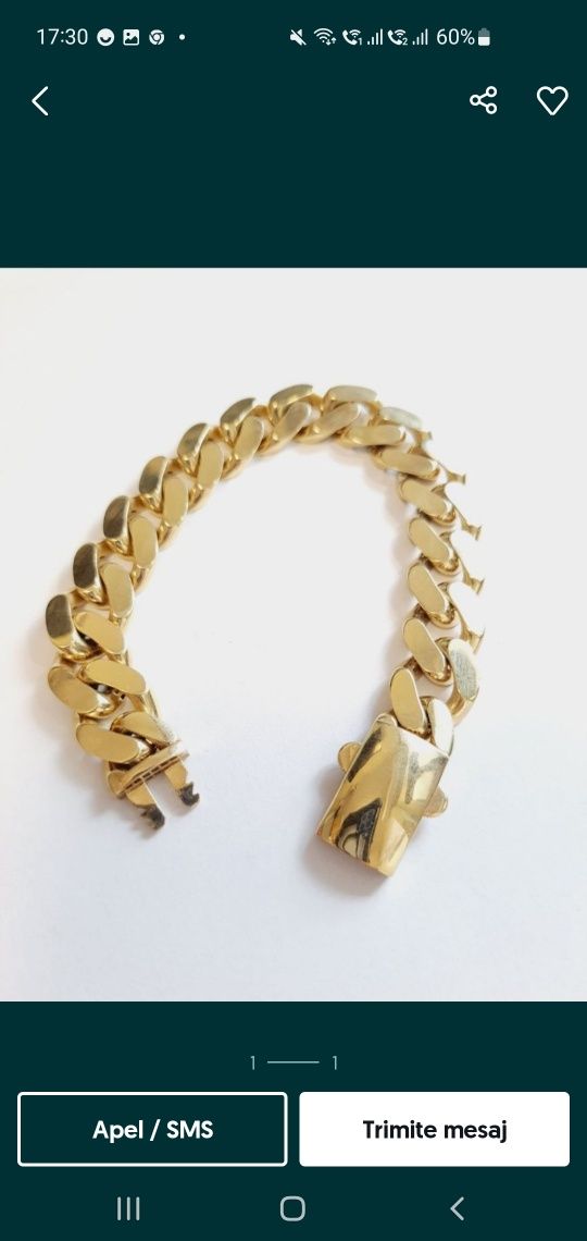 Vand bratara cuban 14K
